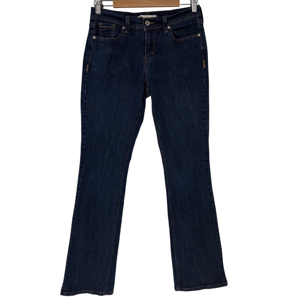 Levis 515 Boot Cut Jeans Womens 6 L Dark Indigo Blue Flap Pocket Stretch Denim